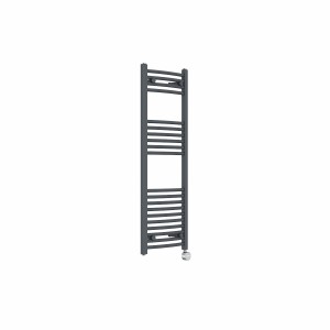Fjord 1200 x 400mm Curved Anthracite Thermostatic Touch Control Electric Heated Towel Rail