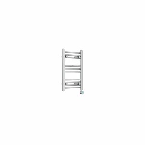 Bergen 600 x 400mm Straight Chrome Thermostatic Touch Control Electric Heated Towel Rail