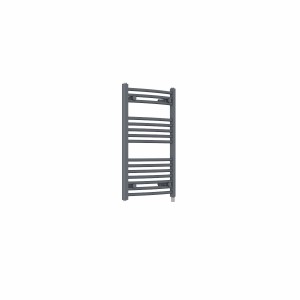 Fjord 800 x 500mm Curved Anthracite Prefilled Electric Heated Towel Rail