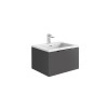 Reid 600mm LED Vanity Unit & Smooth White Basin - Matt Grey