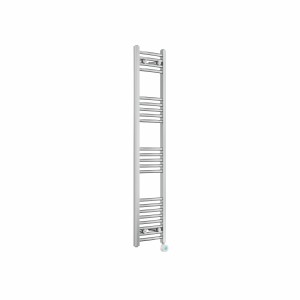 Fjord 1400 x 300mm Curved Chrome Thermostatic Touch Control Wifi Electric Heated Towel Rail