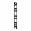 Fjord 1800 x 300mm Curved Black Thermostatic Wifi Control Electric Heated Towel Rail