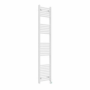 Bergen 1800 x 400mm Straight White Thermostatic Touch Control Electric Heated Towel Rail