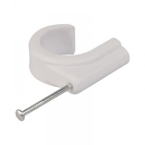 10mm Nail In Pipe Clip White