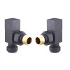 15mm Square Anthracite Angled Radiator Valves