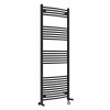 Fjord 1600 x 600mm Dual Fuel Curved Black Thermostatic Electric Heated Towel Rail