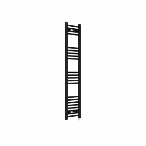 Bergen 1400 x 300mm Straight Black Prefilled Electric Heated Towel Rail
