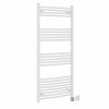 Fjord 1400 x 600mm Curved White HEC Thermostatic Electric Heated Towel Rail