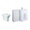 Calm White Right Hand Combination Vanity Unit with Rak-Resort Toilet & Soft Close Seat & Concealed Cistern - 1100mm