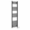 Fjord 1600 x 400mm Curved Black HEC Thermostatic Electric Heated Towel Rail