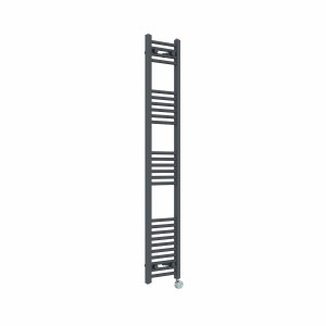 Bergen 1600 x 300mm Straight Anthracite Thermostatic Touch Control Electric Heated Towel Rail