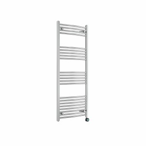 Fjord 1400 x 600mm Curved Chrome Thermostatic Touch Control Electric Heated Towel Rail