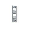 Fjord 1200 x 400mm Curved Anthracite Prefilled Electric Heated Towel Rail