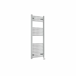 Fjord 1200 x 500mm Curved Chrome Thermostatic Touch Control Electric Heated Towel Rail