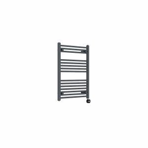 Bergen 800 x 600mm Straight Anthracite Thermostatic Touch Control Electric Heated Towel Rail