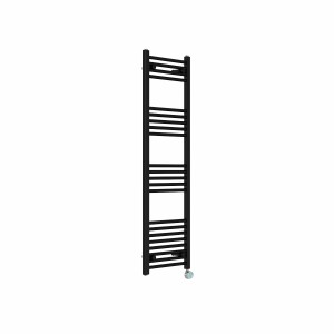 Bergen 1400 x 400mm Straight Black Thermostatic Touch Control Wifi Electric Heated Towel Rail