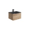 Reid 600mm LED Vanity Unit & Graphite Grey Basin - Rustic Oak