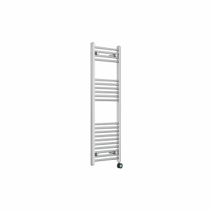 Bergen 1200 x 400mm Straight Chrome Thermostatic Touch Control Electric Heated Towel Rail