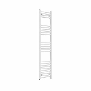 Fjord 1600 x 400mm Curved White Prefilled Electric Heated Towel Rail
