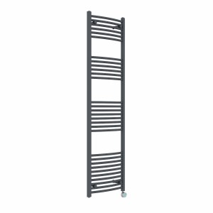 Fjord 1800 x 500mm Curved Anthracite Thermostatic Touch Control Wifi Electric Heated Towel Rail