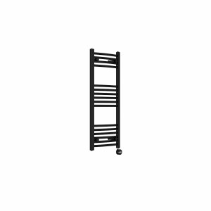 Fjord 1000 x 400mm Curved Black Thermostatic Touch Control Electric Heated Towel Rail