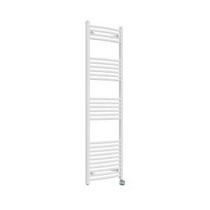 Fjord 1600 x 500mm Curved White Thermostatic Touch Control Wifi Electric Heated Towel Rail