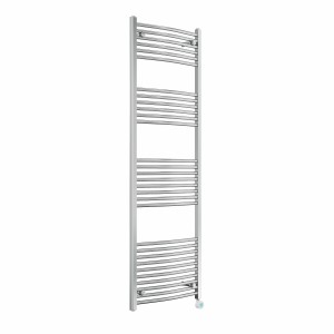 Fjord 1800 x 600mm Curved Chrome Thermostatic Touch Control Electric Heated Towel Rail