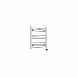 Bergen 600 x 600mm Straight Chrome Thermostatic Touch Control Electric Heated Towel Rail
