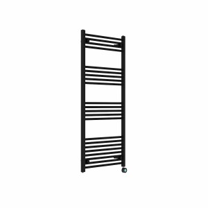 Bergen 1400 x 600mm Straight Black Thermostatic Touch Control Electric Heated Towel Rail