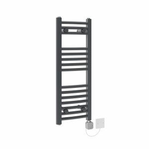 Fjord 800 x 300mm Curved Anthracite HEC Thermostatic Electric Heated Towel Rail