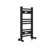 Bergen 600 x 300mm Dual Fuel Straight Black Electric Heated Towel Rail
