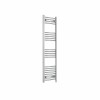 Fjord 1400 x 400mm Curved Chrome Prefilled Electric Heated Towel Rail