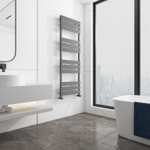 Carisa Ninova Bath Aluminium Designer Towel Radiator 1180x500mm - Textured Anthracite