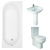 RAK Tonique Close Coupled Closed Back Modern Bathroom Suite with J-Shape Bath - Left Handed - 1700mm