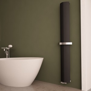 Carisa Nixie Bath Textured Black Aluminium Towel Radiator 1800x205mm