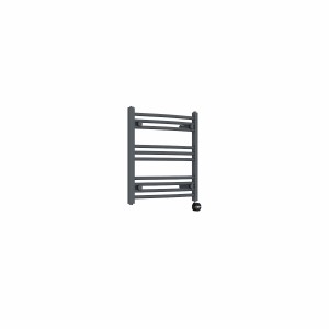 Fjord 600 x 600mm Curved Anthracite Thermostatic Touch Control Electric Heated Towel Rail