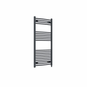 Fjord 1200 x 600mm Curved Anthracite Prefilled Electric Heated Towel Rail