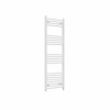Fjord 1400 x 500mm Curved White Prefilled Electric Heated Towel Rail