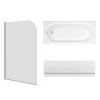 Rivington 1500 x 700mm Straight Bath Single Ended with Front Panel and Round Chrome Bath Screen