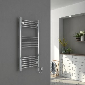 Bergen 1000 x 500mm Straight Chrome Electric Heated Towel Rail