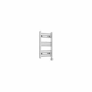 Bergen 600 x 400mm Straight Chrome Thermostatic Touch Control Electric Heated Towel Rail