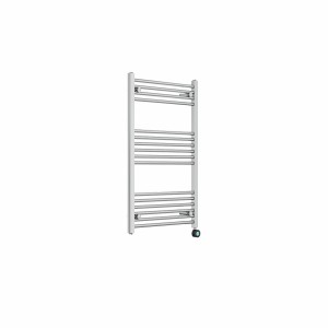 Bergen 1000 x 600mm Straight Chrome Thermostatic Touch Control Electric Heated Towel Rail