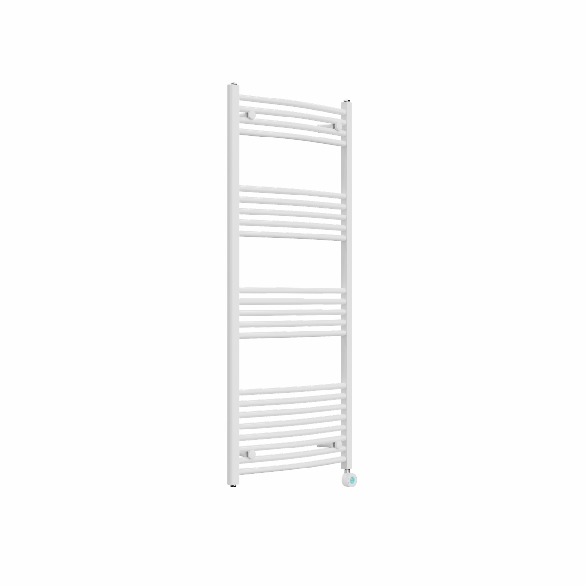 Fjord 1400 x 600mm Curved White Thermostatic Touch Control Wifi Electric Heated Towel Rail
