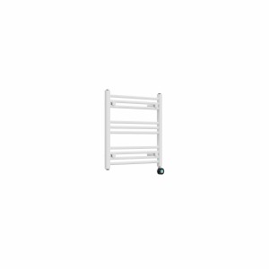 Bergen 600 x 600mm Straight White Thermostatic Touch Control Electric Heated Towel Rail