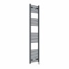 Fjord 1800 x 400mm Curved Anthracite Thermostatic Touch Control Electric Heated Towel Rail
