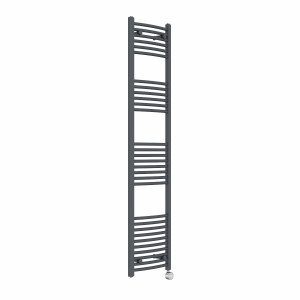 Fjord 1800 x 400mm Curved Anthracite Thermostatic Touch Control Electric Heated Towel Rail