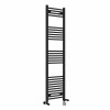 Bergen 1600 x 400mm Dual Fuel Straight Black Thermostatic Electric Heated Towel Rail
