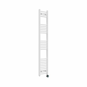Fjord 1600 x 300mm Curved White Thermostatic Touch Control Electric Heated Towel Rail