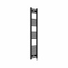 Fjord 1600 x 300mm Curved Black Thermostatic Touch Control Electric Heated Towel Rail