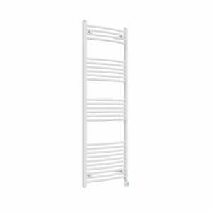 Fjord 1600 x 600mm Curved White Thermostatic Touch Control Electric Heated Towel Rail